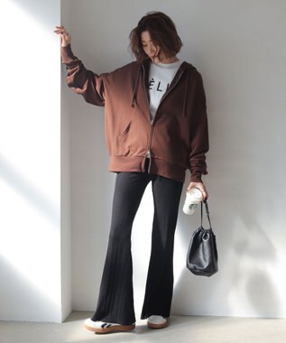 WEGO 【ユニセックス着用ITEM/MLサイズ展開】コンパクトフィットダブルZIPパーカー ブラウン