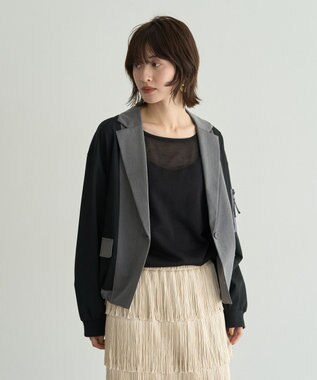 YECCA VECCA MA-1風デザインジャケット Gray