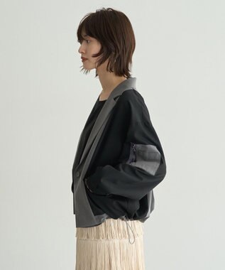 YECCA VECCA MA-1風デザインジャケット Gray