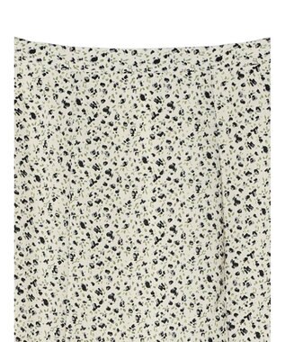 earth music&ecology 揺れる小花柄裾フレアスカート Ivory