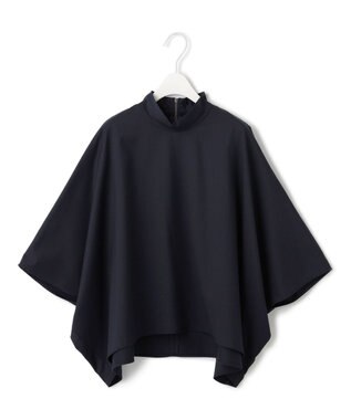 ICB 【洗える】Ｔ/Ｗブロード ハイネックブラウス ネイビー系