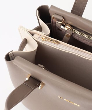 LA BAGAGERIE コンビカラー2WAYミニトートバッグ グレージュ