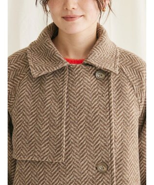 CRAFT STANDARD BOUTIQUE ウール混ガンパッチロングコート Brown