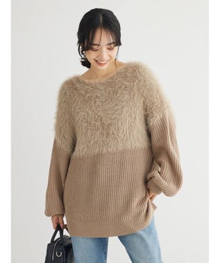 Green Parks ・Ｐｅｔｉｔ　Ｆｌｅｕｒ　シャギーキリカエニット Gray Beige