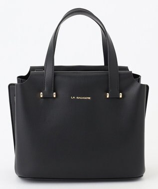 LA BAGAGERIE コンビカラー2WAYミニトートバッグ ブラック