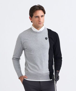 【MEN】カラーブロックニット