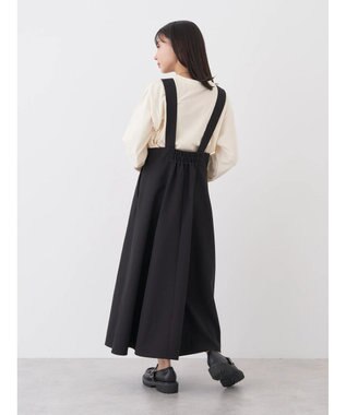 earth music&ecology Ｖネック切替ジャンスカ Black