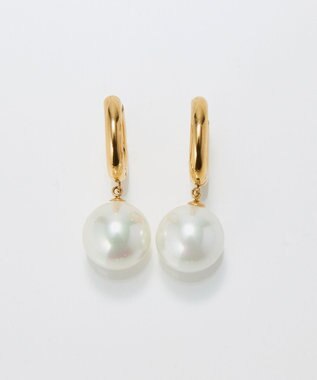 Phoebe 〈金属アレルギー対応〉カルチャードパールフープピアス/ステンレス/大ぶり/存在感◎/主役級 ホワイト