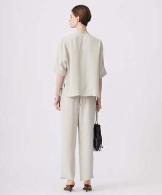 ICB L 【洗える】ライトダブルクロス クロップドシャツ トープ系