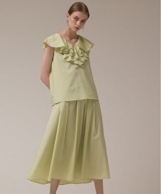 GRACE CONTINENTAL フレアタックスカート ライトグリーン