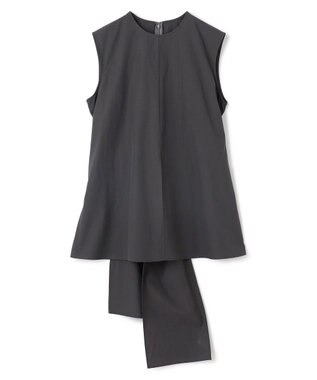 BEIGE， 【洗える・GISELe 6月号掲載】MALLOW / バックリボンコットンノースリーブブラウス Slate