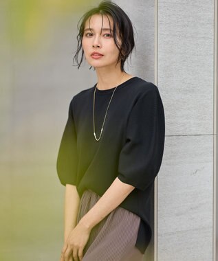 ANY パフスリーブニットプルオーバー ブラック