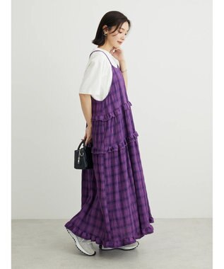 Green Parks ・Ｐｅｔｉｔ　Ｆｌｅｕｒ　フリルティアードキャミワンピ Purple