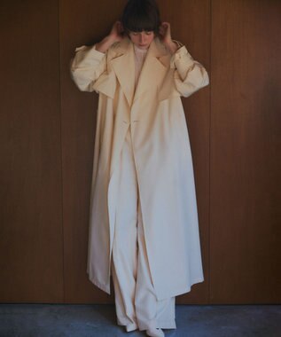 NAVE 【ReNAVE・セットアップ可/撥水加工/防シワ】ポリエステルタッサー コート アイボリー系