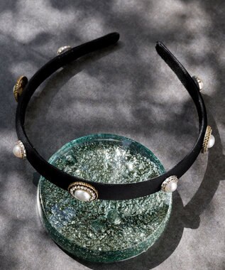 Tiaclasse ビジュー付きカチューシャ ブラック