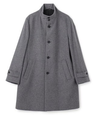 JOSEPH HOMME 【新素材】ライトウールシャギー　スタンドカラーシングルブレストコート グレー系