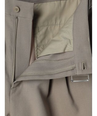 CRAFT STANDARD BOUTIQUE ポリエステルツイルベルテッドパンツ Gray Beige