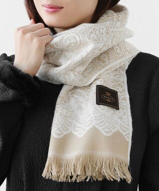 TOCCA JAQUARD LACE STOLE ストール ベージュ系