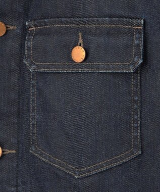 JOSEPH ABBOUD 【軽量/ストレッチ/JAPANファブリック/きれいめ】コーテッドストレッチデニム ジャケット ネイビー系