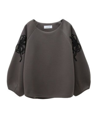 Green Parks ■ＥＳＣＡＲ　リボンコード刺繍プルオーバー Charcoal Gray