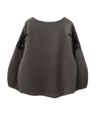 Green Parks ■ＥＳＣＡＲ　リボンコード刺繍プルオーバー Charcoal Gray