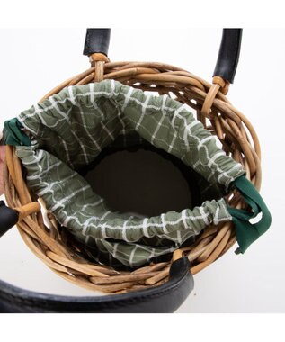 UNBILLION ペルケ perche / 透かし網姫路レザー2WAYかごバッグ ブラック