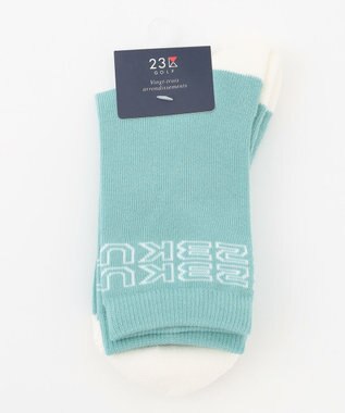 23区GOLF 【WOMEN】配色 17センチ丈 ソックス ターコイズブルー系