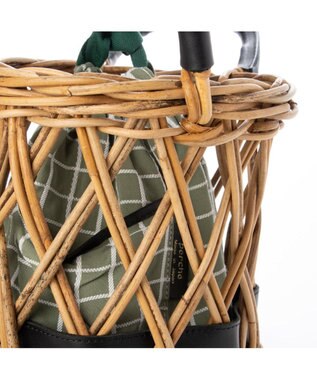 UNBILLION ペルケ perche / 透かし網姫路レザー2WAYかごバッグ ブラック