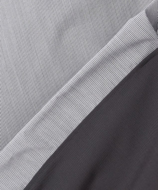 ICB L 【洗える】レイヤードシャーティング ブラックストライプ系