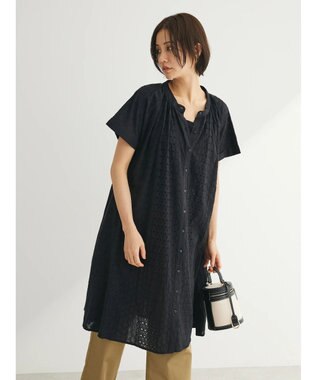 Green Parks Ｉ　パッチワーク刺繍チュニック Black