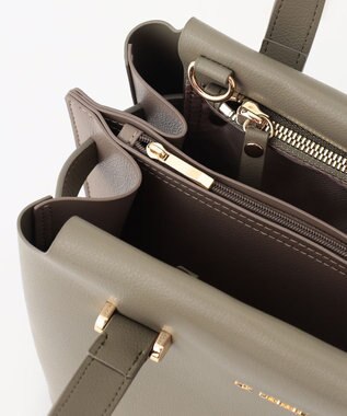 LA BAGAGERIE コンビカラー2WAYミニトートバッグ カーキ