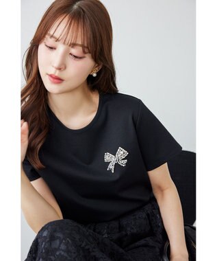 TOCCA 【美人百花掲載】BOW BIJOUX Tシャツ ブラック系