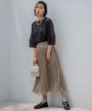 23区 シアー クルーソックス ベージュ系