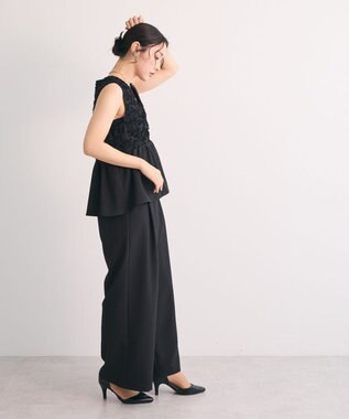 Green Parks ・Ｒａｉｌｍｅ　ジャカードペプラムサロペット Black