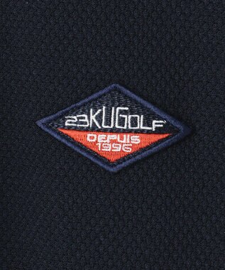 23区GOLF 長く愛せる定番人気！【MEN】【日本製】ハニカムカノコ 長袖ポロシャツ ネイビー系