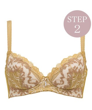 【BRADELIS New York / 育乳ブラ・STEP2 寄せる】ローズステップ２ブラ22A1, ゴールド, C65