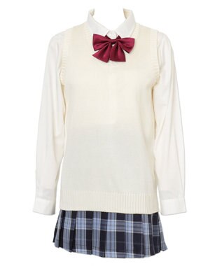 WEGO 【SCHOOLITEM】ベーシックニットベスト オフホワイト