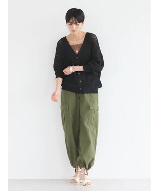 AMERICAN HOLIC ２ＷＡＹメッシュ編みニットカーディガン Black