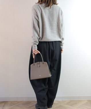 blancle シュリンクレザー ワンハンドルフォーマルバッグ トープ
