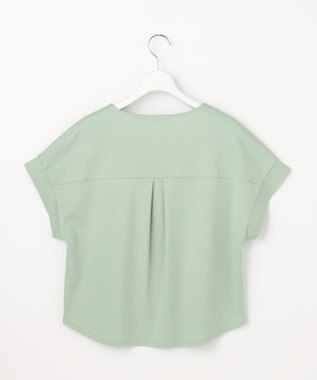 J.PRESS LADIES L 【2WAY】コットンスムース フレンチスリーブ カットソー ソフトグリーン系