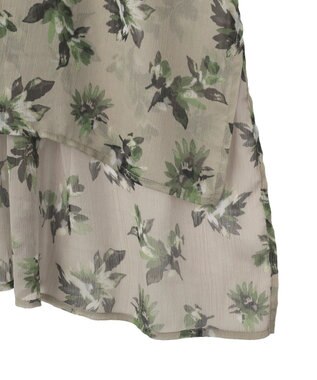 YECCA VECCA フラワー柄シアーロングシャツ Light Khaki