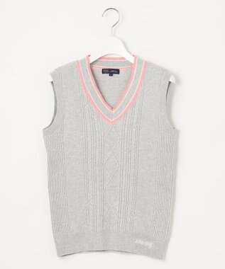 23区GOLF 【WOMEN】【洗える】コットンブレンド ニットベスト ライトグレー系