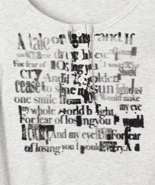 WEGO ヘンリーネックグラフィックピチトップス ホワイトアイボリー