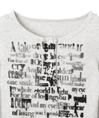 WEGO ヘンリーネックグラフィックピチトップス ホワイトアイボリー