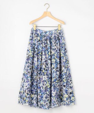 組曲 S ヘアリーフラワープリント スカート パープル系5