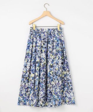 組曲 S ヘアリーフラワープリント スカート パープル系5