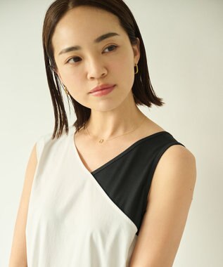 #Newans モダンバイカラーワンピース オフ×ブラック