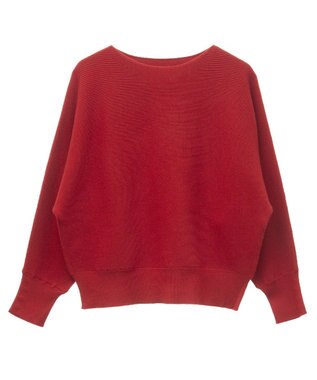 Green Parks もちやわ袖釦ドルマンニットプルオーバー Red