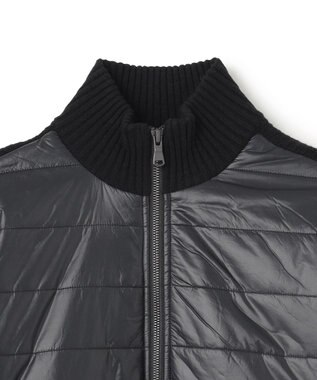 JOSEPH HOMME ニットブロックシルキーサテン　ニットブルゾン ブラック系