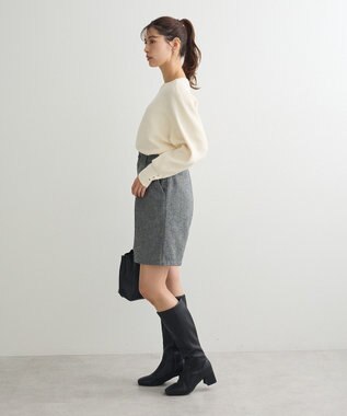 Green Parks もちやわ袖釦ドルマンニットプルオーバー Off White